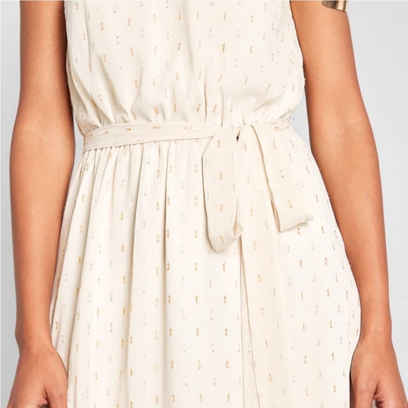 NWT Modcloth Illuminated Elegance Chiffon Halter Maxi Dress, Size L - Picture 4 of 16